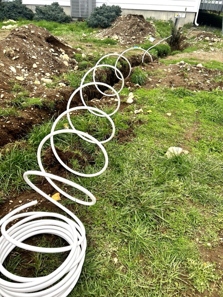 Underground plumbing line installation